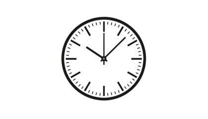 Simple white clock face on black background