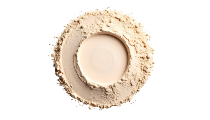 Light beige powder, circular arrangement