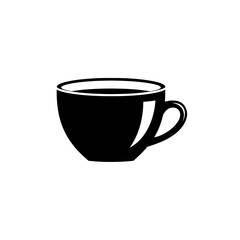 Simple Black Coffee Cup with Handle Silhouette