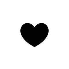 Simple Black Heart Shape on White Background