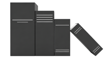 Isolated Stack of Black Books