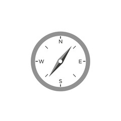 Simple Gray Compass Icon with Cardinal Directions