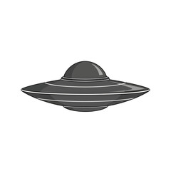Classic Gray Flying Saucer with White Stripes Illustration