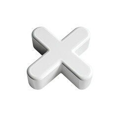 Obraz premium 3D rendered white capital letter X