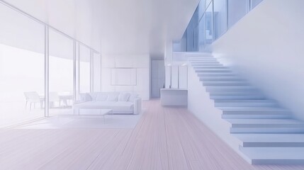 Obraz premium Modern minimalist interior design living space