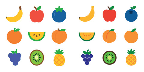 Colorful Fruit Icon Grid