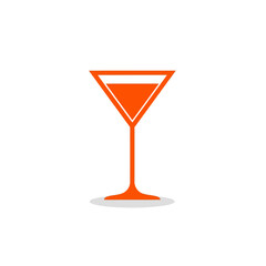Orange Martini Glass Filled with Drink