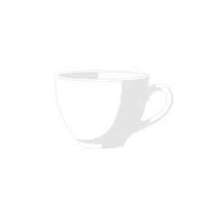Simple White Ceramic Coffee Cup with Handle