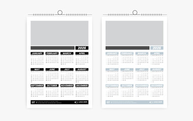 2026 One page wall calendar design template, modern 12 month one page calendar