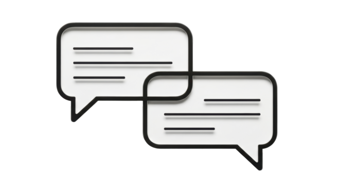 Isolated speech bubbles, a conversation between two people, online messaging symbol, dialogue