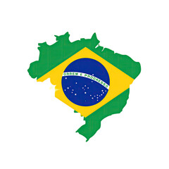 Map of Brazil with flag overlay