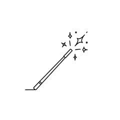 Minimalist Magic Wand with Sparkling Stars Illustration