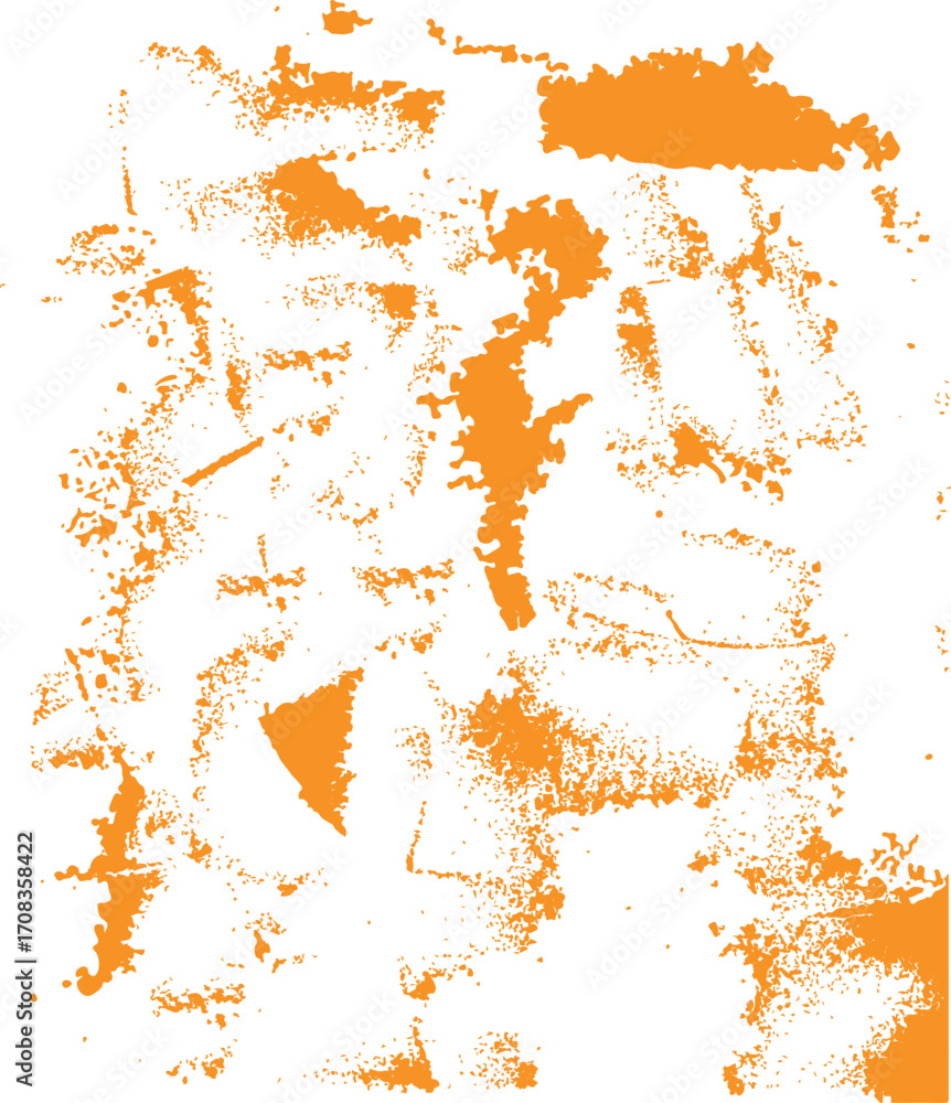 Poster orange abstract vector background with gradient grunge texture, dotted halftone pop art pattern, mod