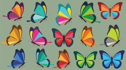 Colorful Geometric Butterfly Collection – Modern Butterfly Vector Illustration © AFRAN STUDIO
