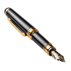 Elegant black fountain pen with gold accents (1)
