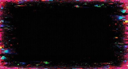 Abstract Digital Background with Colorful Glitches and Distorted Edges for Creative Projects