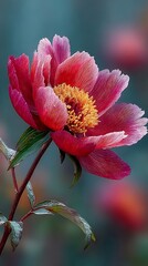 Vibrant pink peony in full bloom high resolution picture