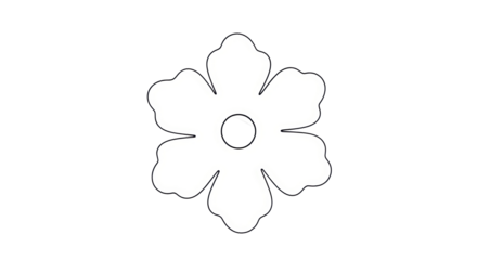 Isolated stylized flower, a nature vector with elegant petals and a simple center circle