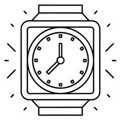 Digital Clock line art vector