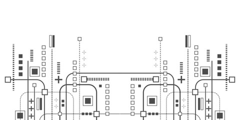 Technological background. Electronic board . Processor. Vector illustration.