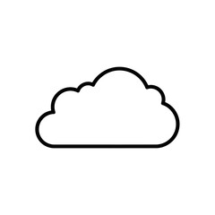Simple Black Cloud Outline on White Background