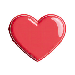 Glossy, vibrant, red heart shape