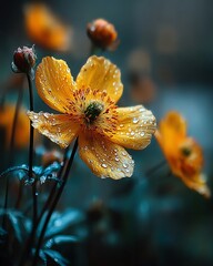Vibrant yellow buttercups with delicate petals high resolution picture