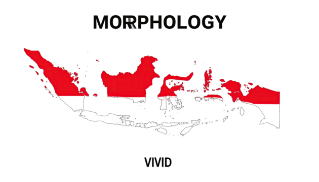 Map of Indonesia with national flag