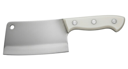 Isolated Cleaver Knife with White Handle
