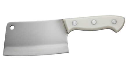 Isolated Cleaver Knife with White Handle