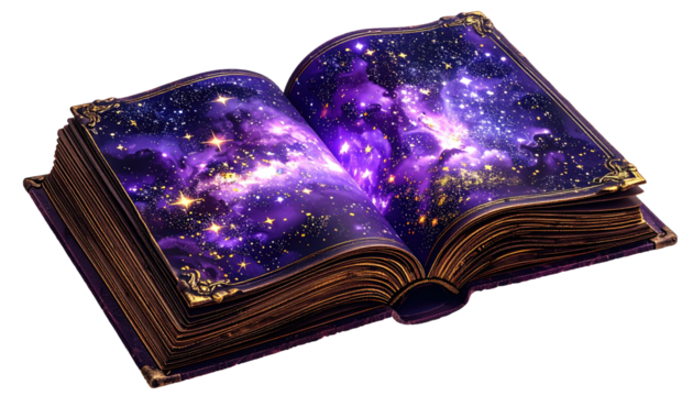 Open book, cosmic imagery (1)