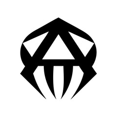 Abstract jellyfish silhouette logo created in minimal geometric style clean aquatic vector design