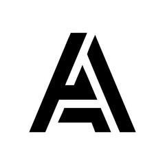 Abstract letter A logo in modern geometric silhouette style clean minimal typography vector
