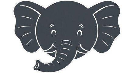 Isolated Cartoon Elephant Head