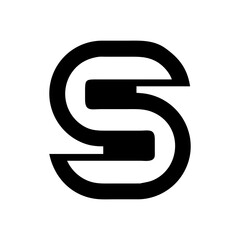 Abstract letter S logo created in minimal abstract silhouette style clean geometric vector