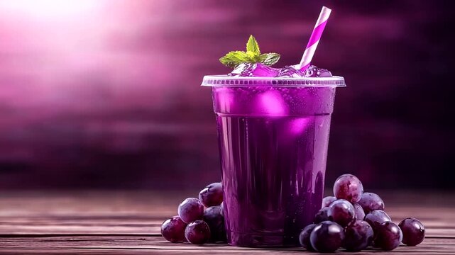 Refreshing Grape Juice Close-Up: A Vibrant and Healthy Beverage for All Occasions