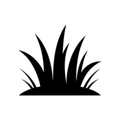 Grass patch silhouette vector design lawn logo element simple eco garden planting border art