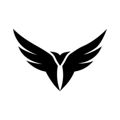 Modern eagle wings abstract logo designed in minimal silhouette style elegant vector artwork