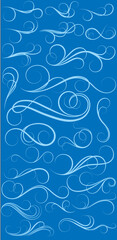 Elegant Swirls and Flourishes on Blue Background.