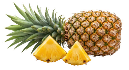 Isolated Pineapple and Slices