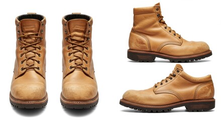 Durable Leather Work Boots for Rugged Outdoor Adventures and Construction
