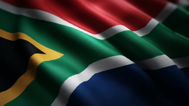 South african flag closeup