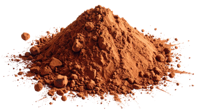 Pile of rich, dark brown powder