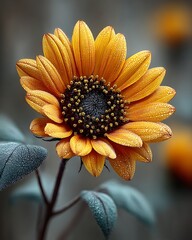Vivid yellow sunflower with textured center high resolution picture