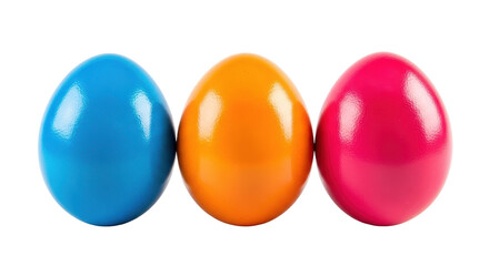 Isolated Three Colorful Easter Eggs