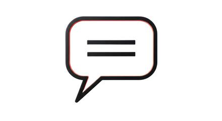 Isolated Black Speech Bubble with Lines