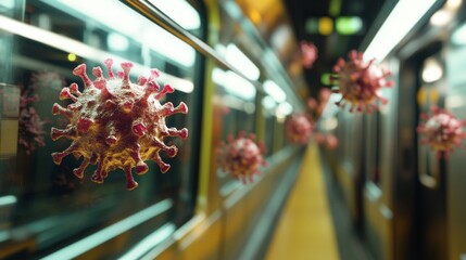 Microscopic Depiction of Norovirus Particles Showcasing Their Structure and Characteristics