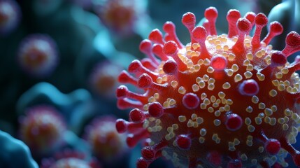 Detailed View Explores the Intricate Structure of HIV Emphasizing Its Viral Envelope and Features