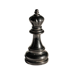 Isolated black chess queen piece