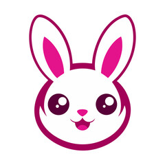 rabbit logo in kawaii cartoon style